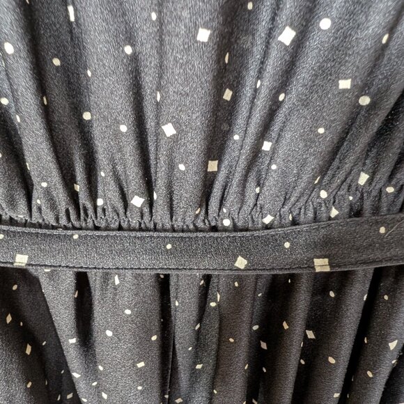 VINTAGE Strait Lane Black Polka Dot Midi Dress with Belt Size 12 - Picture 11 of 14